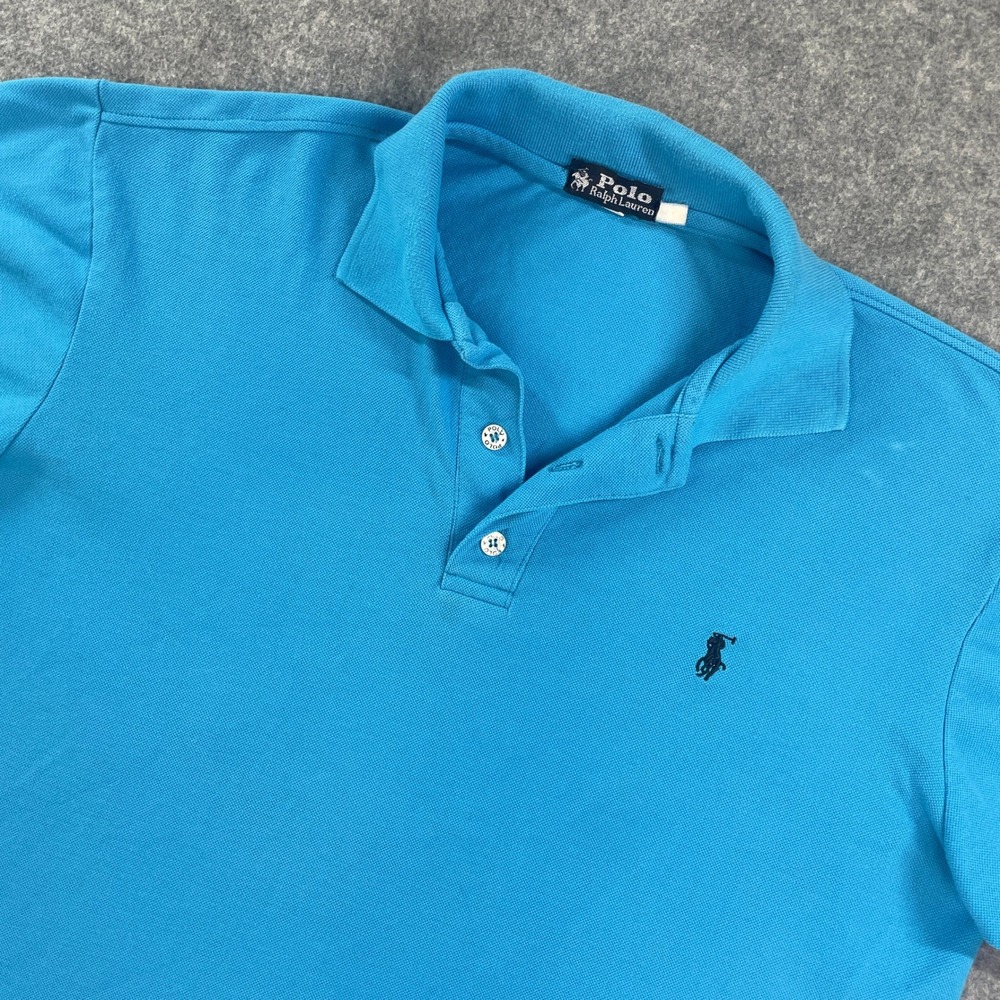 Polo Ralph Lauren Vintage Mens Polo Shirt XL Blue Short Sleeve
